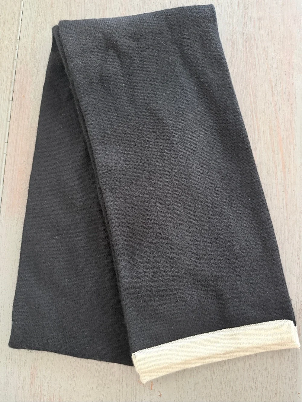 Ralph Lauren Rugby 100% Cashmere Scarf Black Varsity Patch 4 Monogram R Preppy